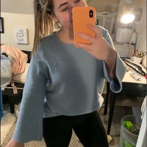 Loft blue flare sleeve sweater